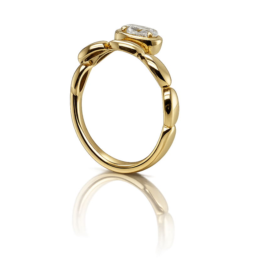14K Yellow Gold 0.75 CT Lab-Grown Diamond Oval Ring