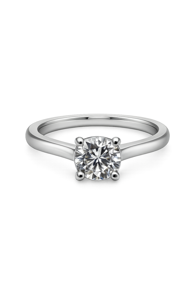 14K Solid White Gold - 1.52 CT Lab Diamond Solitaire Ring