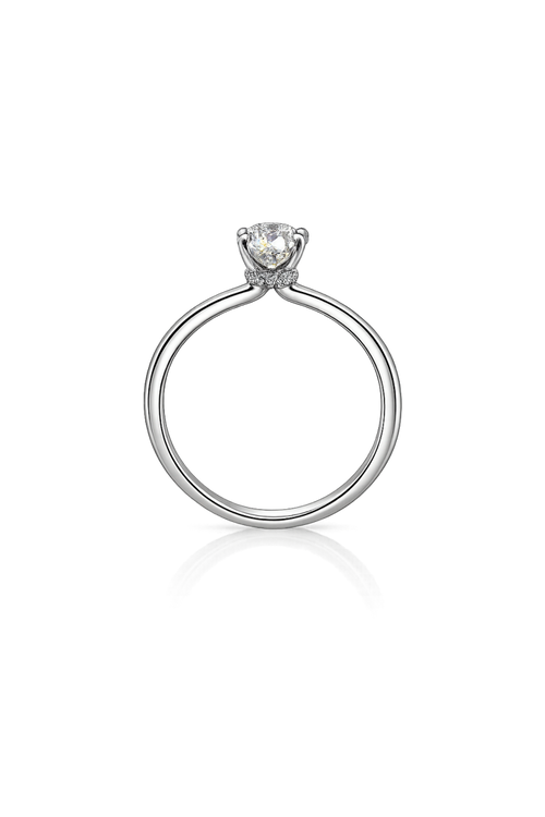 14K Solid White Gold  Descripción - 0.95 CT Pear Lab Diamond Solitaire Ring