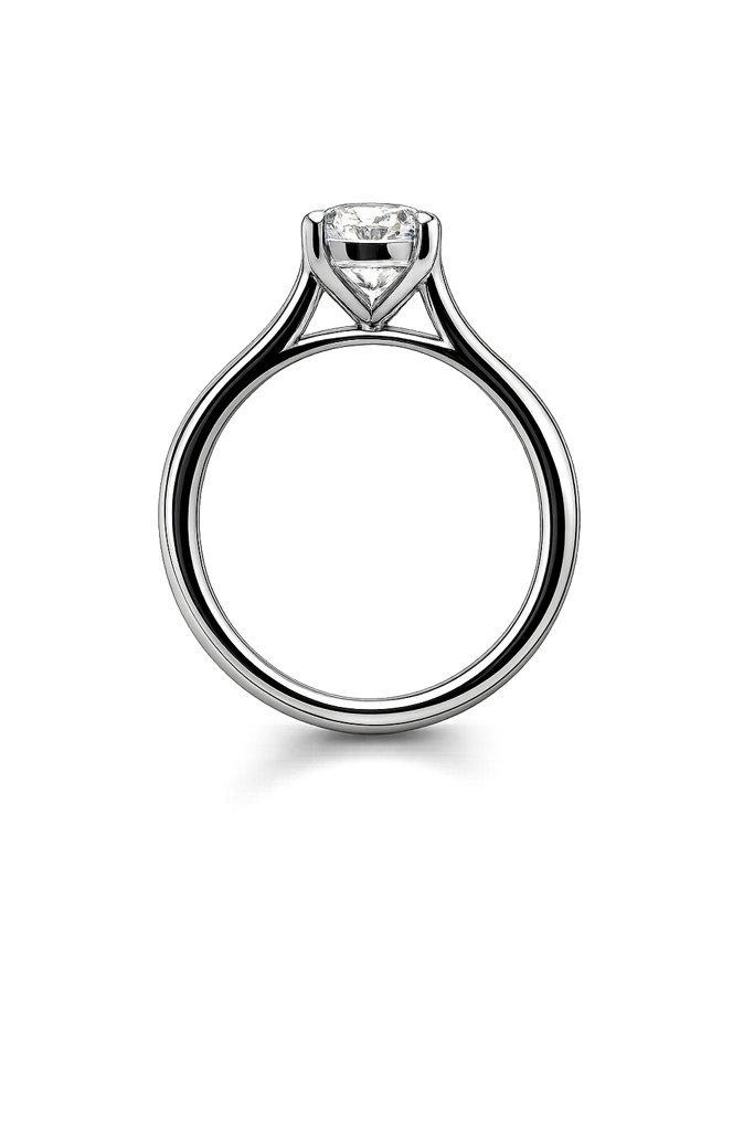 14K Solid White Gold - 1.52 CT Lab Diamond Solitaire Ring