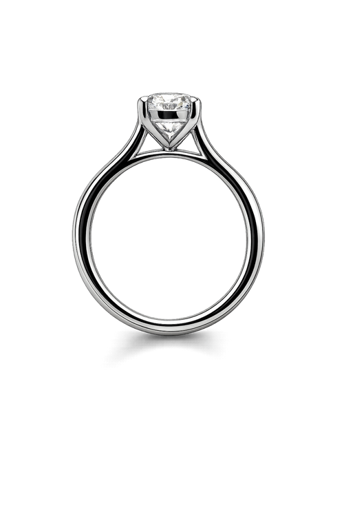 14K Solid White Gold - 1.52 CT Lab Diamond Solitaire Ring