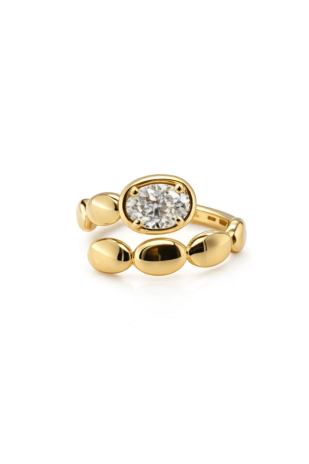 14K Yellow Gold 0.75 CT Lab-Grown Diamond Oval Ring