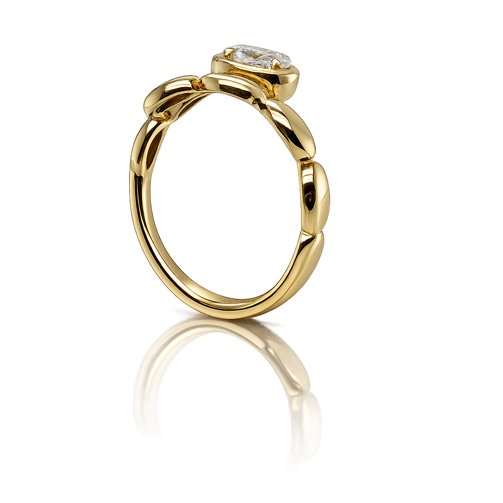 14K Yellow Gold 0.75 CT Lab-Grown Diamond Oval Ring