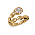 14K Yellow Gold 0.75 CT Lab-Grown Diamond Oval Ring