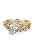 18K Solid Yellow Gold | Size 6.5 - 4.50 CTW Lab Diamond Bridal Ring Set