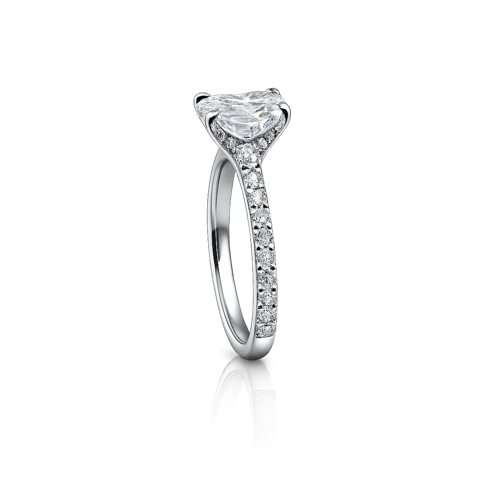 14K Solid White Gold - 3.80 CTW Radiant Lab Diamond Engagement Ring