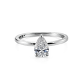 14K Solid White Gold  Descripción - 0.95 CT Pear Lab Diamond Solitaire Ring