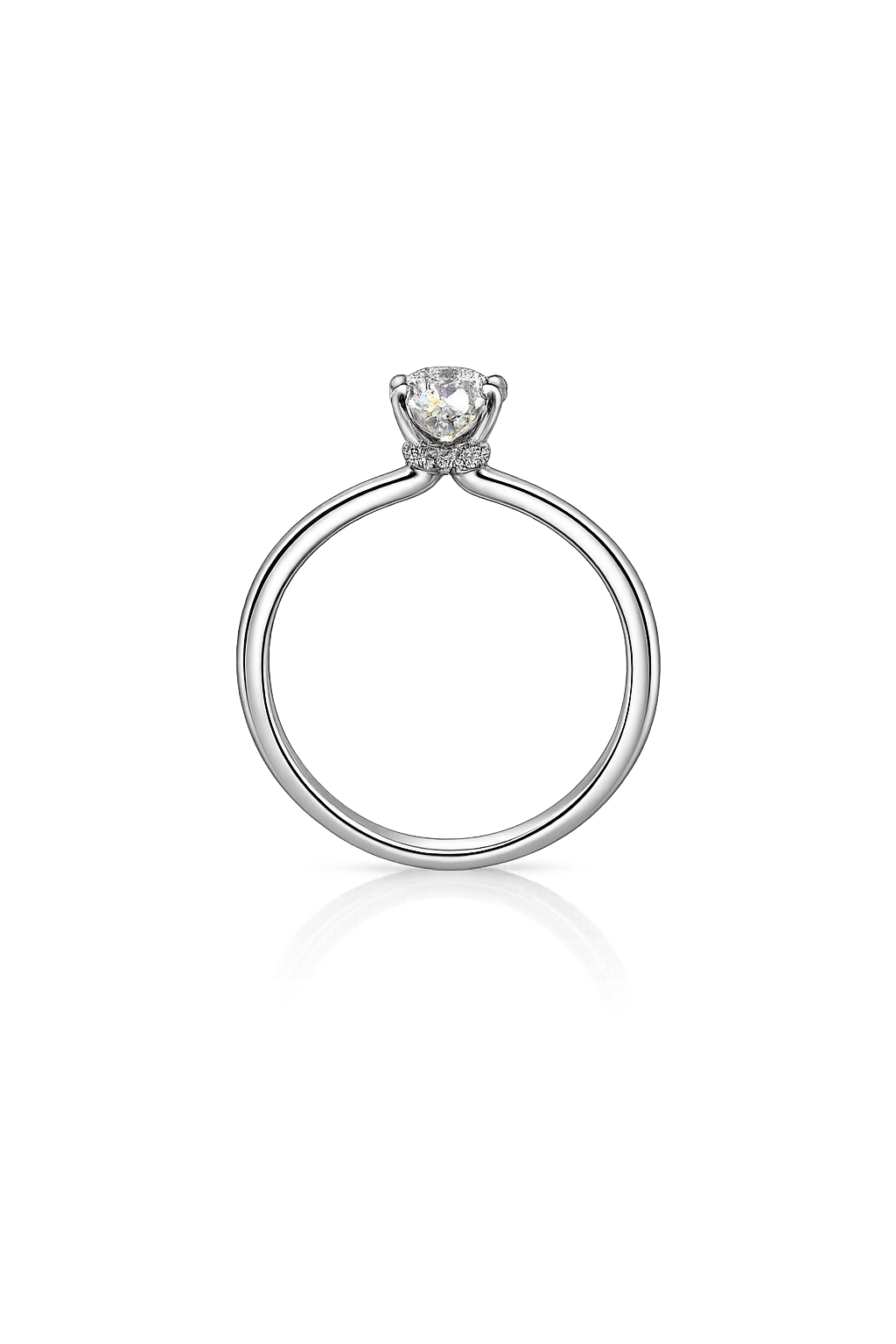 14K Solid White Gold  Descripción - 0.95 CT Pear Lab Diamond Solitaire Ring