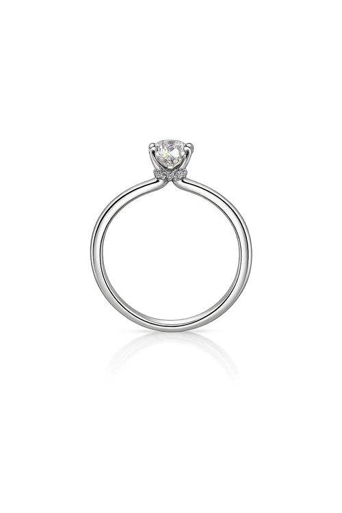 14K Solid White Gold  Descripción - 0.95 CT Pear Lab Diamond Solitaire Ring