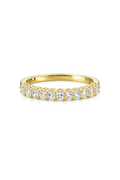 14K Solid Yellow Gold - 0.90 CTW Lab Diamond Band Ring