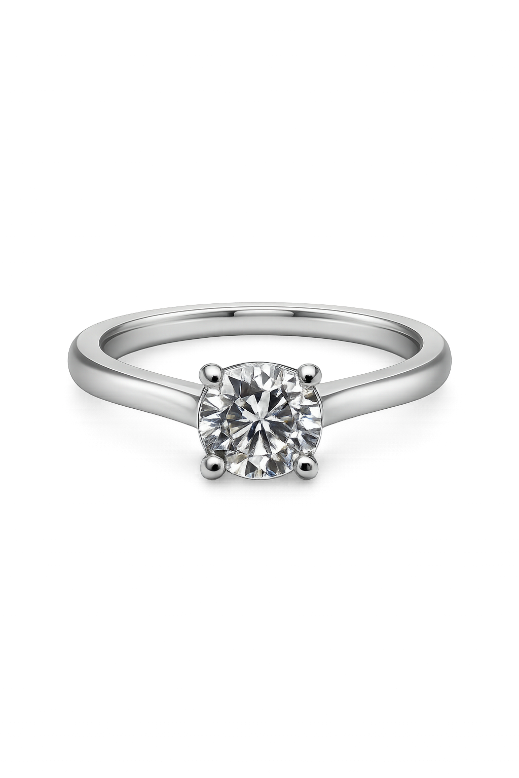 14K Solid White Gold - 1.52 CT Lab Diamond Solitaire Ring