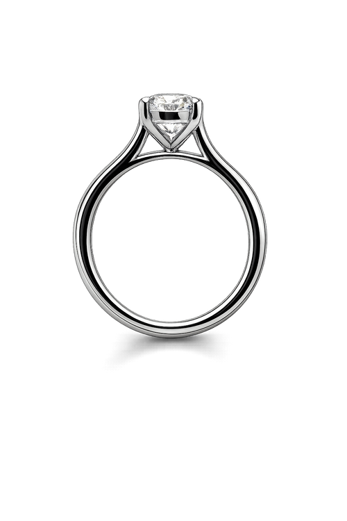 14K Solid White Gold - 1.52 CT Lab Diamond Solitaire Ring