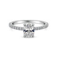14K Solid White Gold - 2.00 CT Oval Lab Diamond Engagement Ring