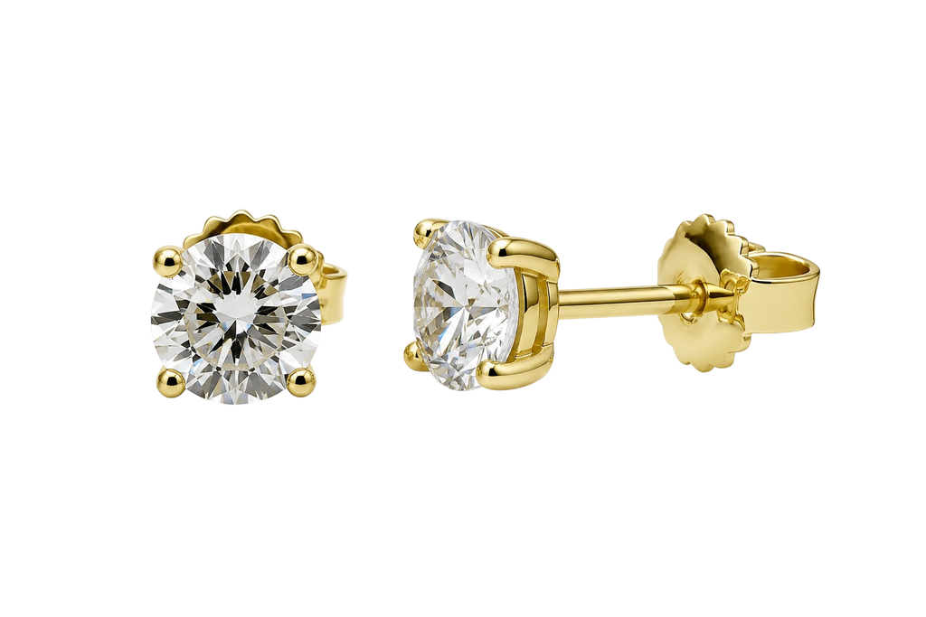 14K Yellow Gold 2.50 CTW Lab Diamond Solitaire Stud Earrings