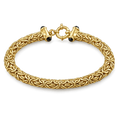 10K Yellow Gold | 7.5"- Semi-Solid Byzantine Bracelet 7MM
