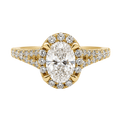 14K Yellow Gold 1.06 CT Oval Lab-Grown Diamond Halo Ring