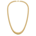 Semi-Solid 10K Yellow Gold - Princess Necklace 18in 14.32mm