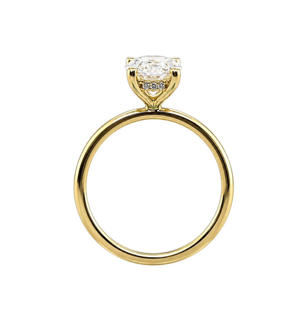 14K Solid Yellow Gold | Size 7 - 1.59 CTW Oval Lab Diamond Engagement Ring