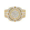14K Solid Yellow Gold | Size 7 - 1.50 CTW Natural Diamond Square Cluster Ring