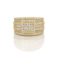 14K Solid Yellow Gold | Size 7 - 1.98 CTW Princess Square Natural Diamond Ring