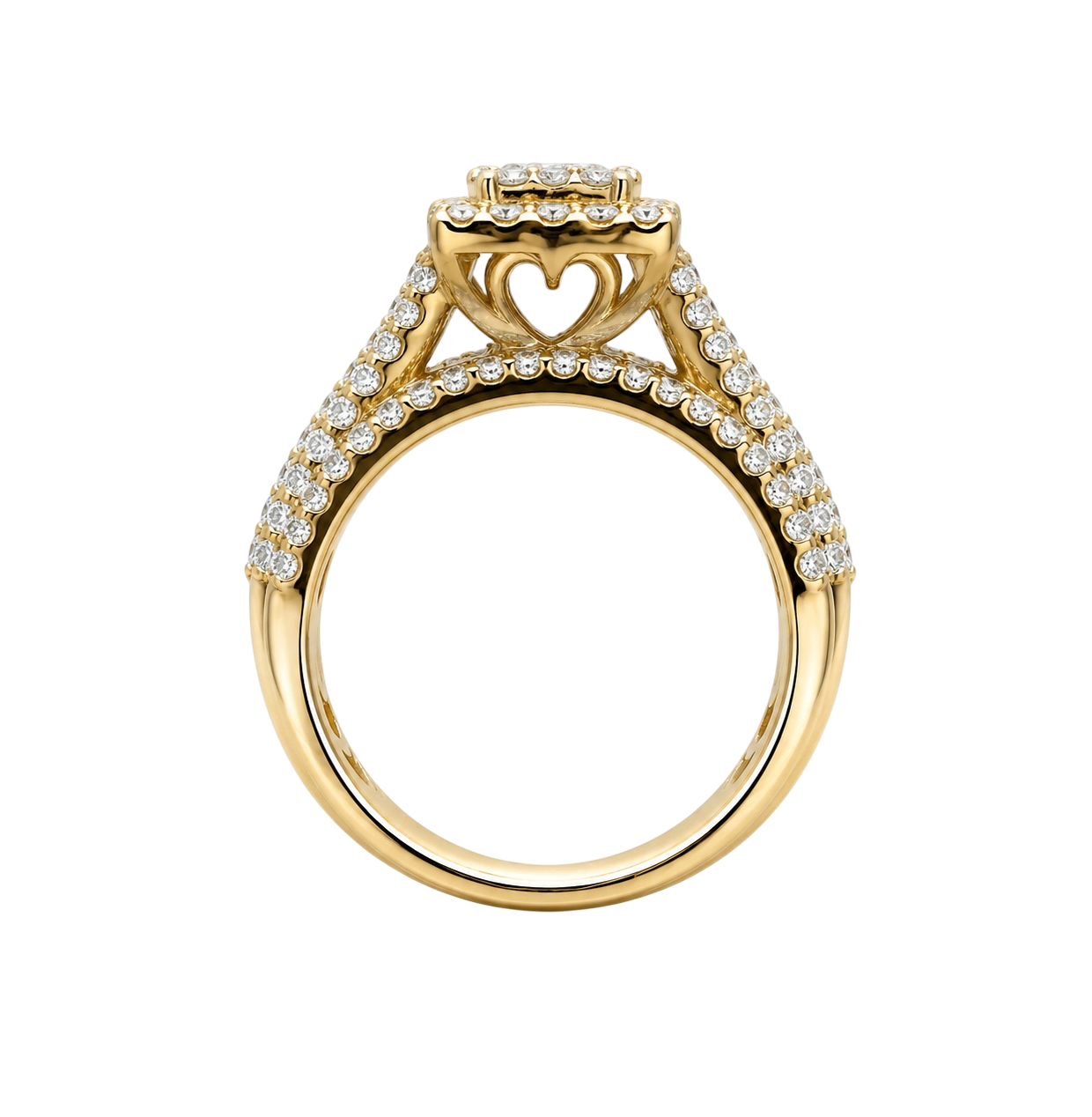 14K Solid Yellow Gold | Size 7 - 1.98 CTW Princess Square Natural Diamond Ring