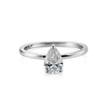 14K Solid White Gold  Descripción - 0.95 CT Pear Lab Diamond Solitaire Ring