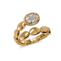 14K Yellow Gold 0.75 CT Lab-Grown Diamond Oval Ring