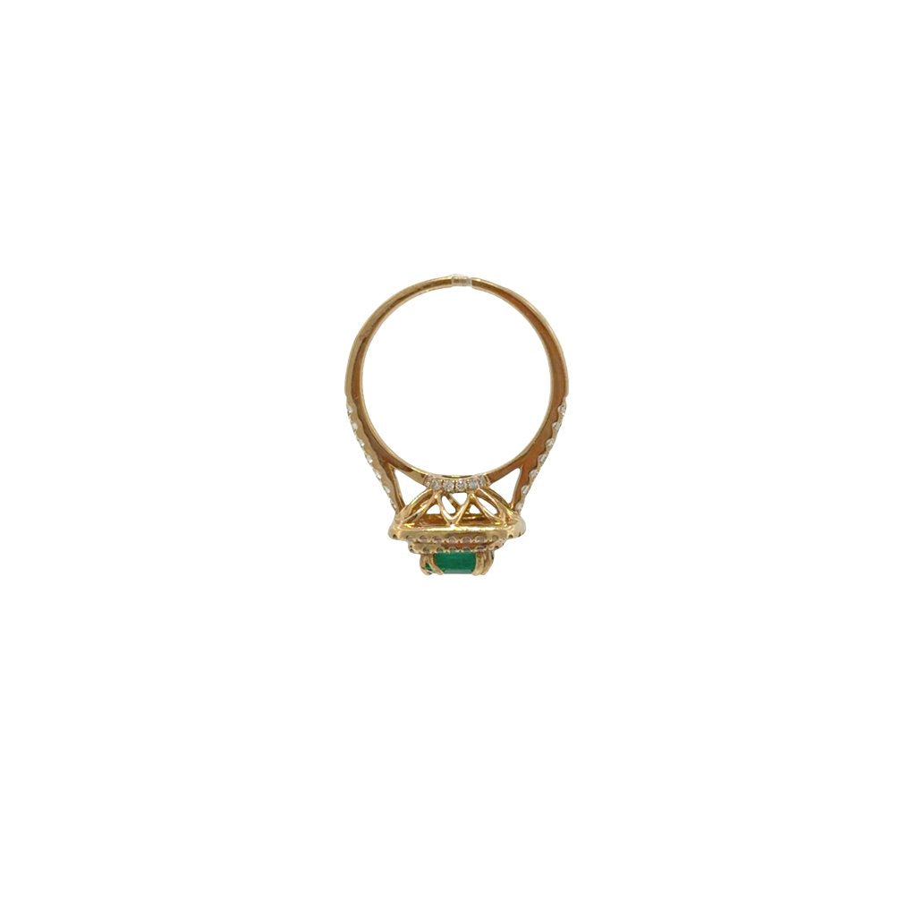 DIAMOND RING WOMEN 14K 1.3 CT EMERALD